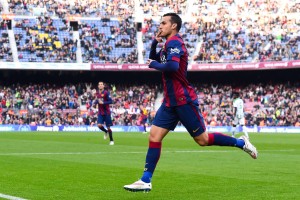 BARCELONA, SPAIN - DECEMBER 20:  Pedro Rodriguez of FC Barcelona celebrates after scoring the opening goal during the La Liga match between FC Barcelona and Cordoba CF at Camp Nou on December 20, 2014 in Barcelona, Spain.  (Photo by David Ramos/Getty Images)