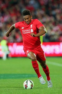 during the international friendly match between Adelaide United and Liverpool FC at Adelaide Oval on July 20, 2015 in Adelaide, Australia.