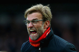 LONDON, ENGLAND - JANUARY 02:  Jurgen Klopp, manager of Liverpool reacts during the Barclays Premier League match between West Ham United and Liverpool at Boleyn Ground on January 2, 2016 in London, England.  (Photo by Clive Rose/Getty Images)