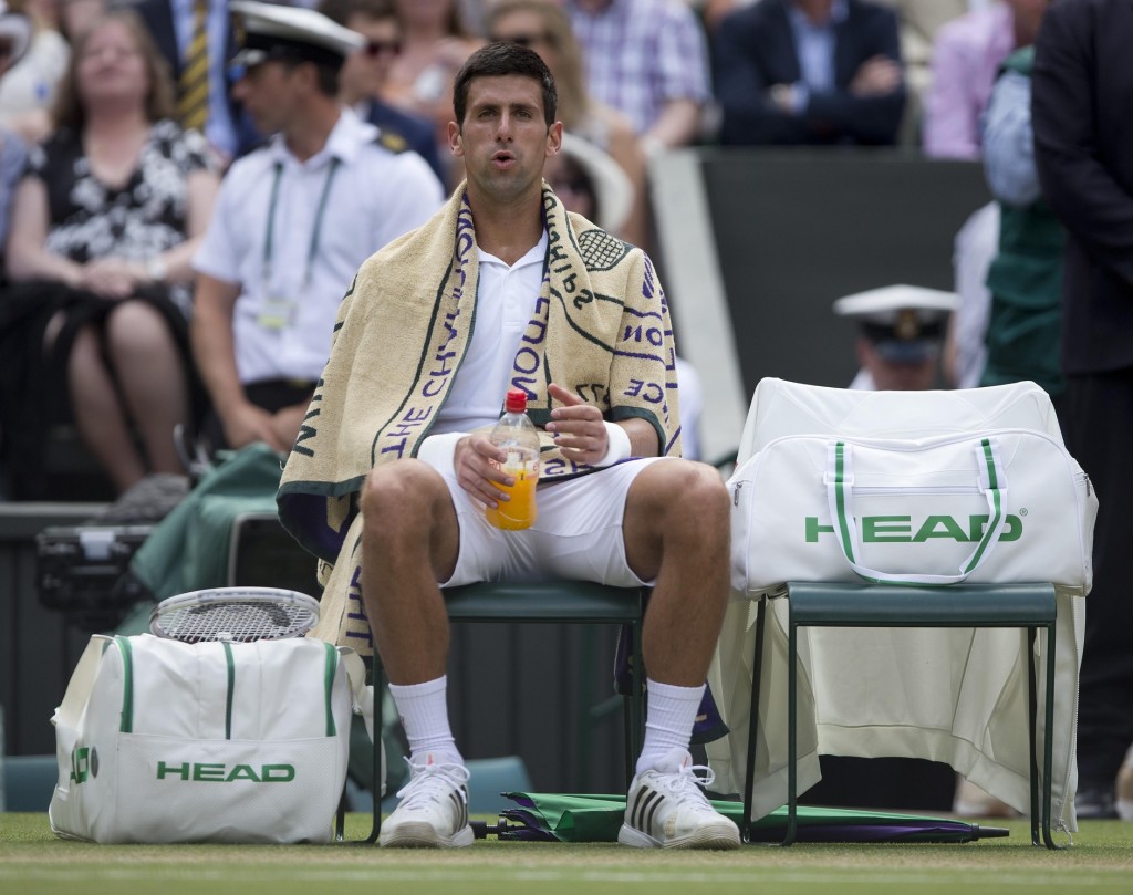 When Novak Djokovic sat in his chair after the end of the fourth set, what must have been going on in his mind? His ability to meet that fourth-set disaster with a fifth-set triumph makes this Novak Djokovic's finest hour on a tennis court. 
