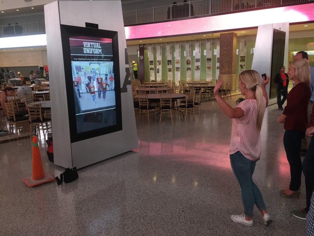 This display gives fans a chance to wear a digital Texas A&M jersey and share with friends and family.