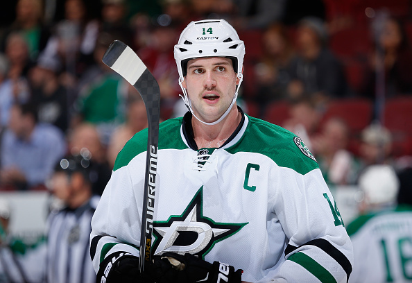 GLENDALE, AZ - NOVEMBER 11:  Jamie Benn #14 of the Dallas Stars during the NHL game against the Arizona Coyotes at Gila River Arena on November 11, 2014 in Glendale, Arizona. The Stars defeated the Coyotes 4-3.  (Photo by Christian Petersen/Getty Images)