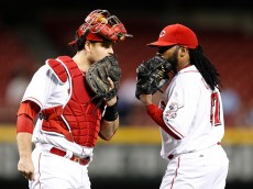 Reds battery Johnny Cueto and Devin Mesoraco