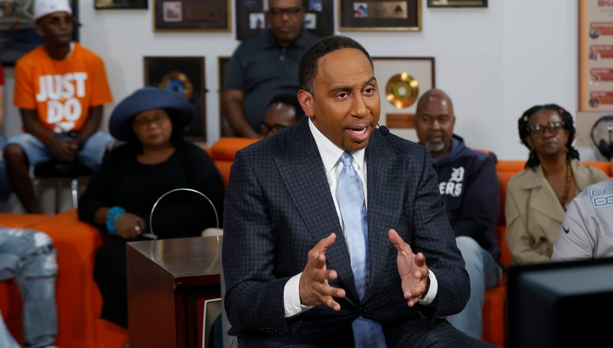 ESPN's Stephen A. Smith broadcasts his show, First Take, live from WGPR-TV broadcast museum in Detroit on Friday, September 9, 2022.