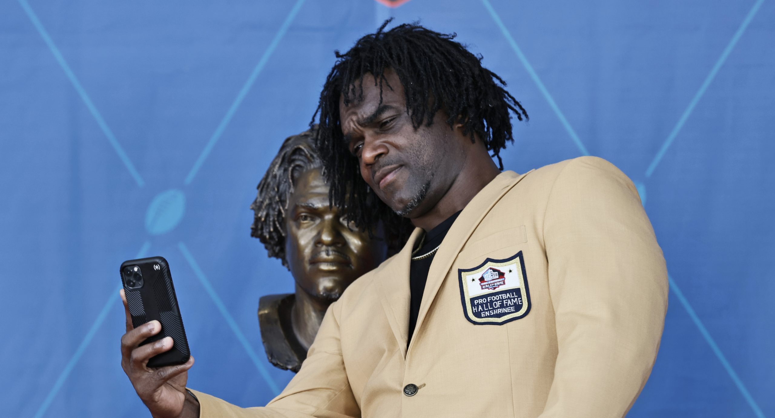 Former NFL star running back Edgerrin James at the Pro Football Hall of Fame.