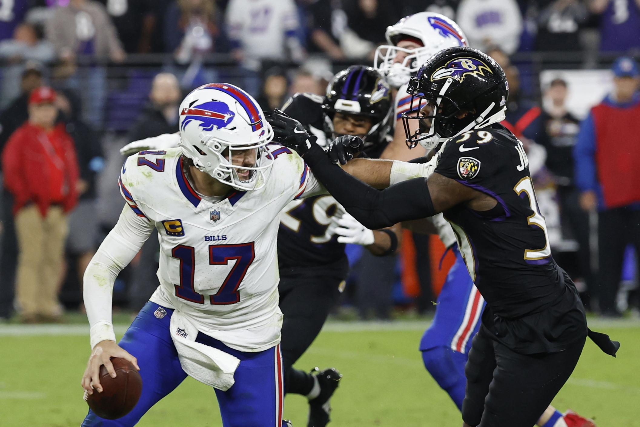 Buffalo Bills quarterback Josh Allen vs the Baltimore Ravens.