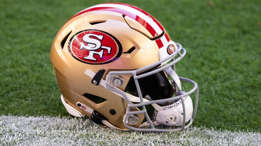 A San Francisco 49ers helmet