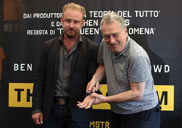ROME, ITALY - SEPTEMBER 29: Actor Ben Foster and director Stephen Frears attend a photocall for 'The Program' at Hotel Bernini Bristol on September 29, 2015 in Rome, Italy. (Photo by Elisabetta A. Villa/Getty Images)