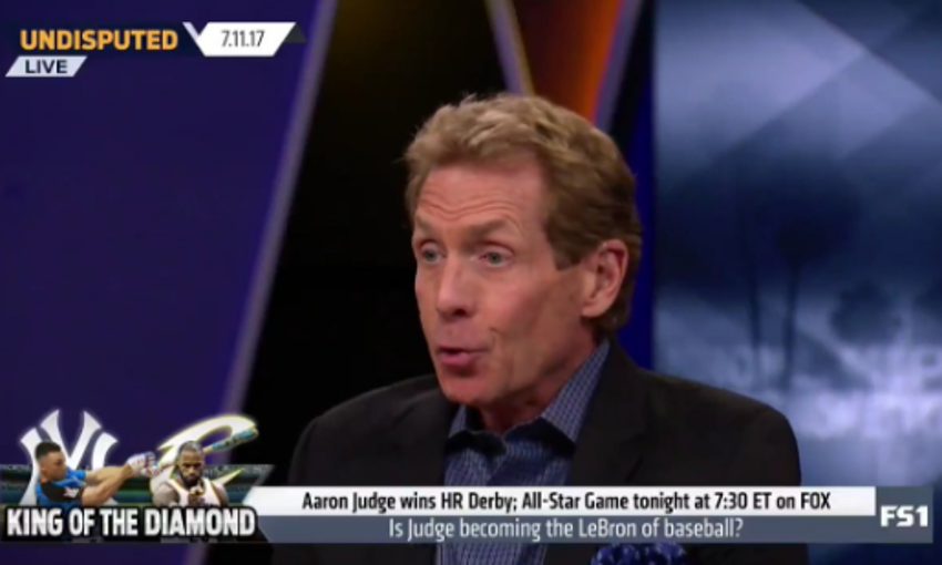 Skip Bayless and company are reportedly being pushed to cover FS1 sports, which leads to debate topics like Aaron Judge versus LeBron.