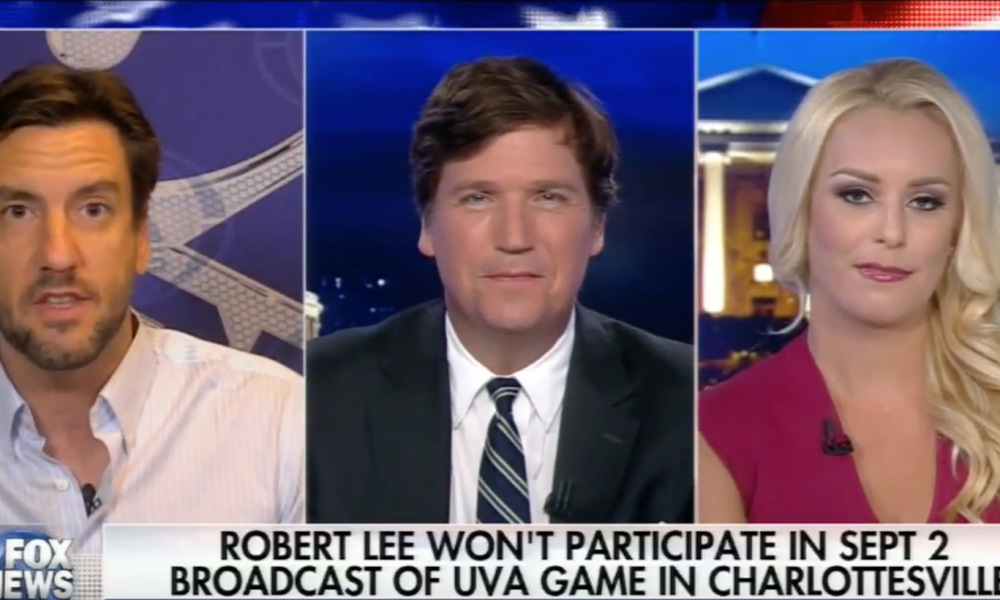 Clay Travis appeared on Fox News with Tucker Carlson and Britt McHenry.