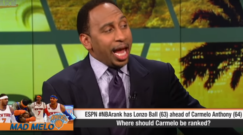 Stephen A. Smith called ESPN's Carmelo Anthony ranking "garbage."