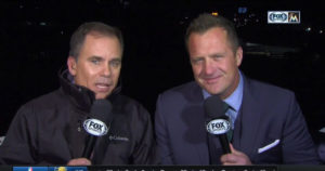 Rich Waltz (L) and Todd Hollandsworth on Fox Sports Florida's Marlins' broadcast.