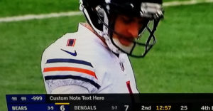 Fox ran Custom Note Text Here during Bears-Bengals.