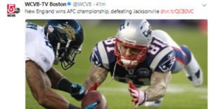 WCVB tweeted this old photo of Aaron Hernandez for a Patriots' story.