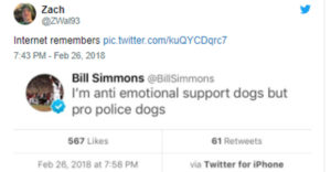Bill Simmons' take on police dogs.