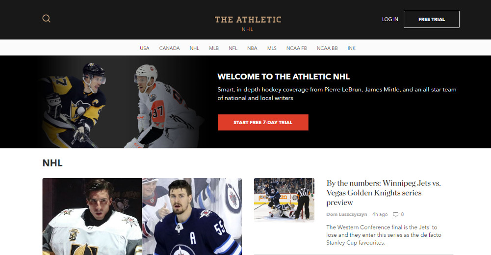 The Athletic's NHL page.
