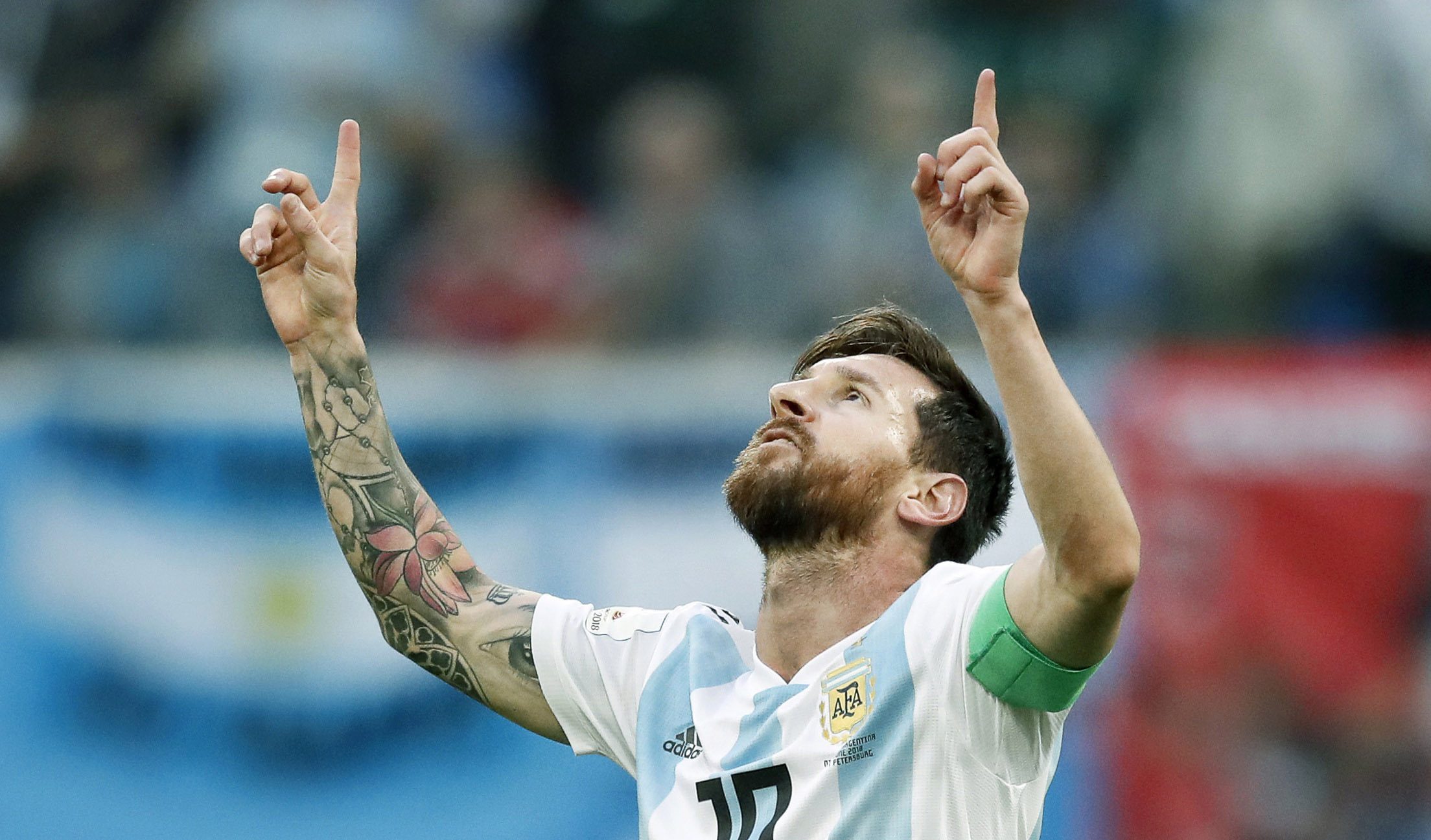 Lionel Messi during the 2018 FIFA World Cup.