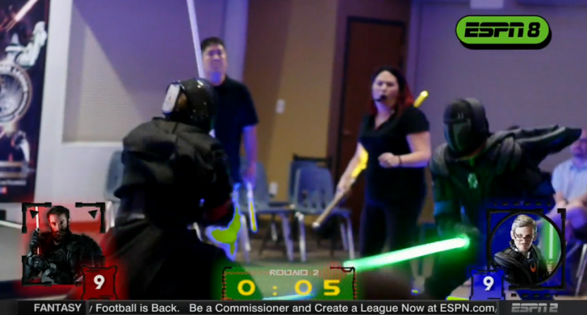 Lightsaber duels on ESPN.