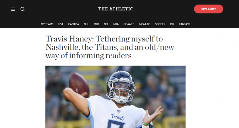 Travis Haney joins The Athletic.