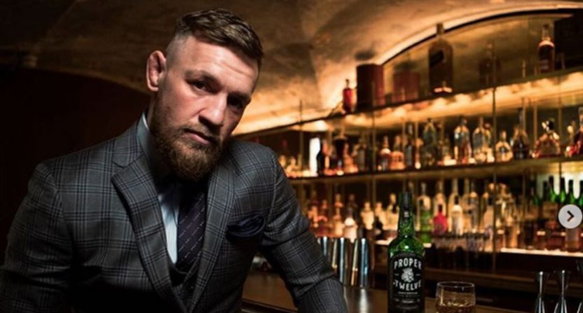 Conor McGregor with his whiskey.