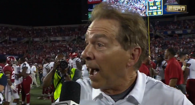 Nick Saban Gets Cranky With Espns Maria Taylor Says Quit