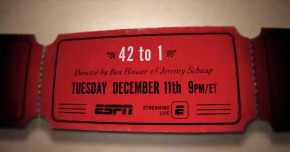 42 to 1 premieres Tuesday. Co-director Jeremy Schaap spoke to AA about the project.
