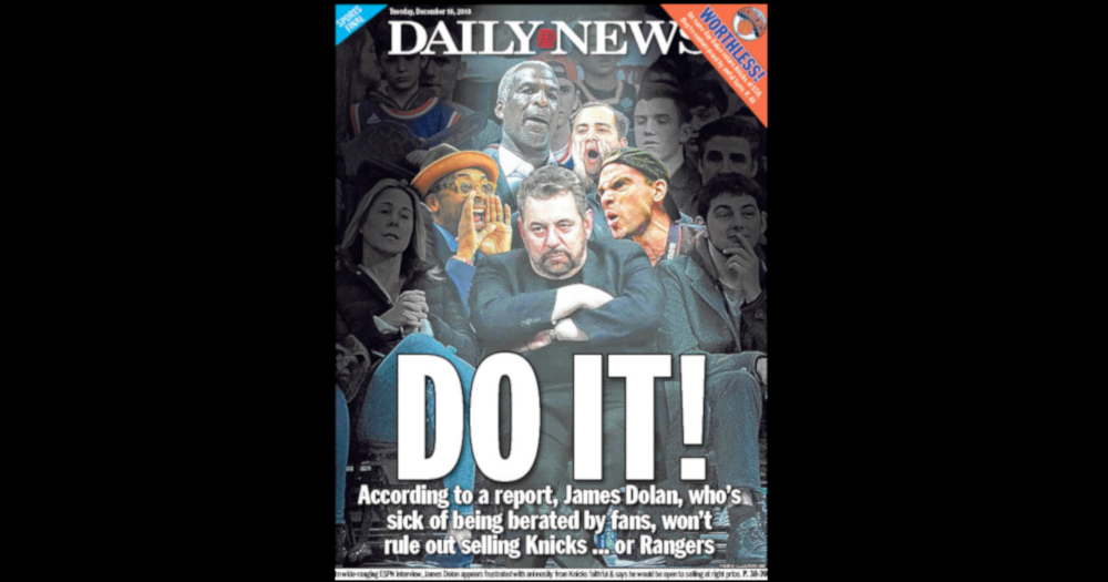 The Knicks barred a NYDN reporter from a press conference shortly after this cover.