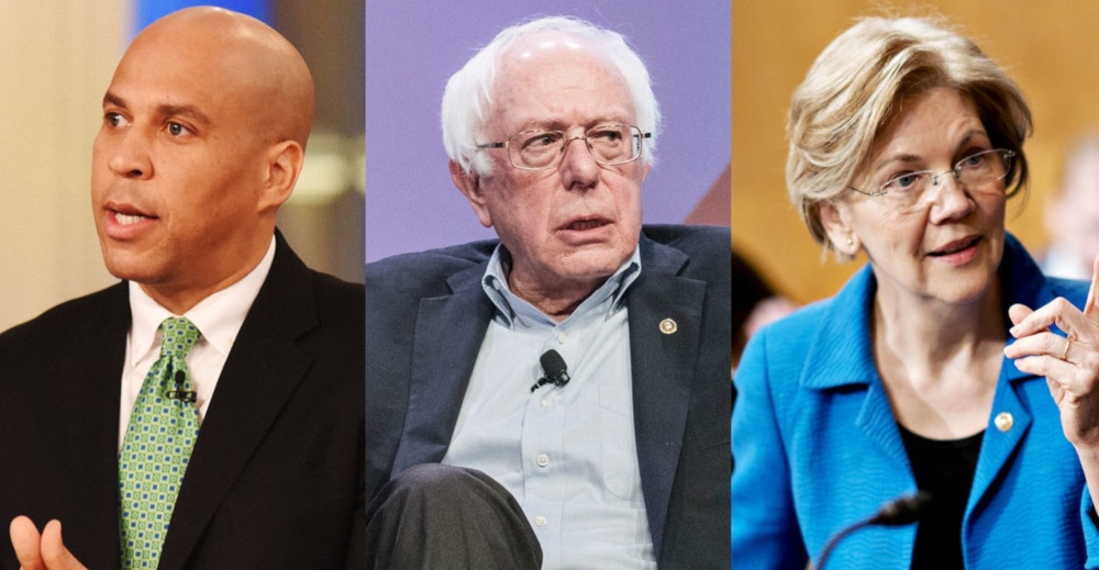 Cory Booker, Bernie Sanders and Elizabeth Warren.