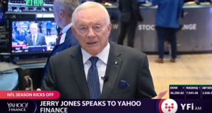 Jerry Jones talking to Yahoo Finance.