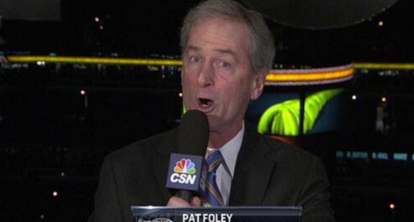Pat Foley, the Blackhawks' long-time announcer, took heat for his comments on Austin Ortega.