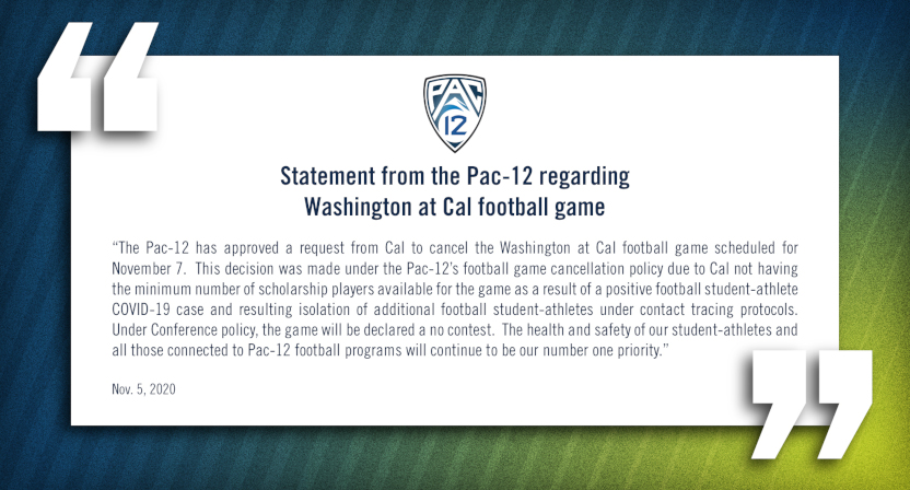 The Pac-12 statement on Washington-Cal.