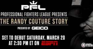 A PFL graphic on their docuseries on Randy Couture.