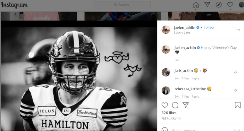 Jaelon Acklin on Instagram.