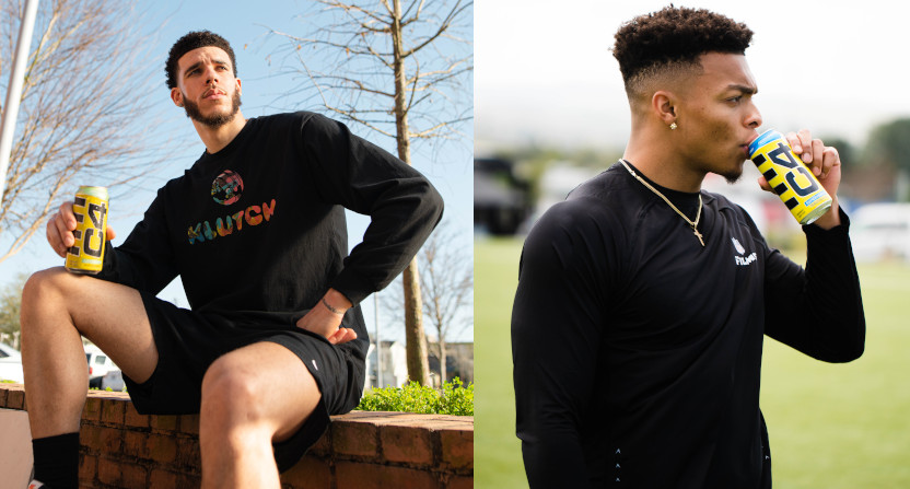 Lonzo Ball (L) and Justin Fields are two of the athletes partnering with C4 Energy.
