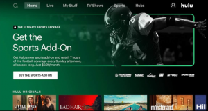 Hulu's Sports Add-On page.
