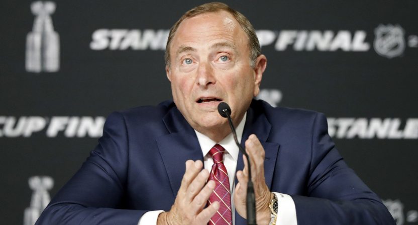 Gary Bettman at the NHL's 2019 Stanley Cup Final.