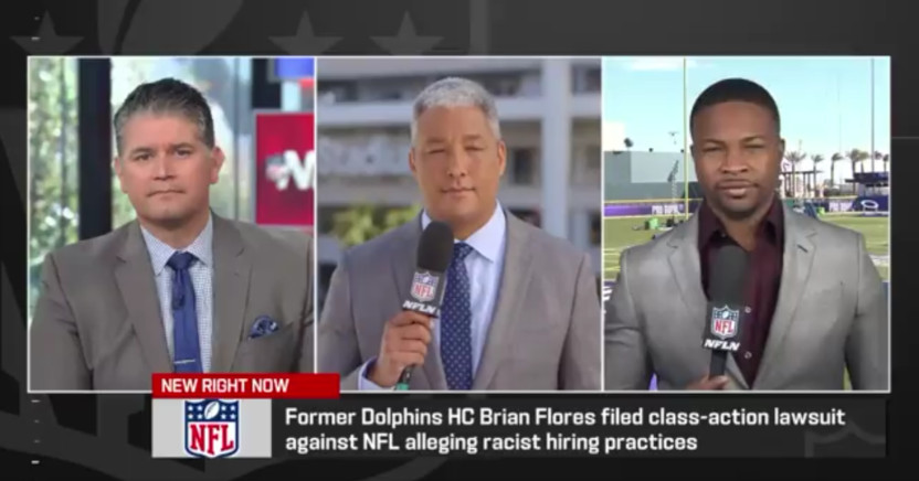 NFL Now coverage of Brian Flores' lawsuit on Feb. 2, 2022.