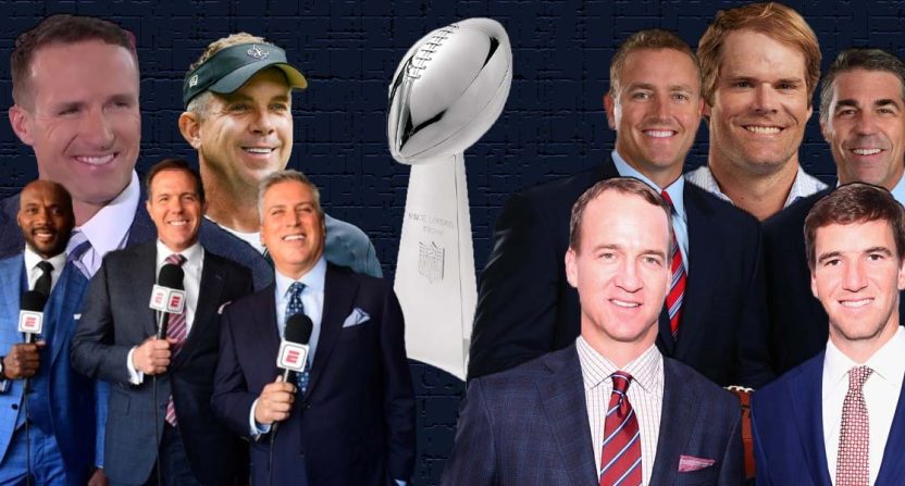 Intrigue builds on what announcers will call upcoming Super Bowls