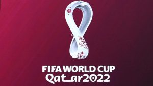 A logo for the 2022 FIFA World Cup in Qatar.