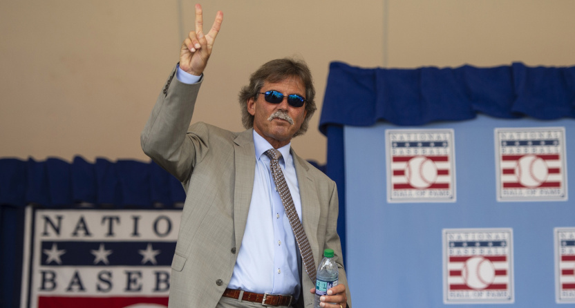 Dennis Eckersley at Baseball Hall of Fame inductions in 2019.