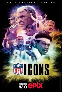 A poster for EPIX's "NFL Icons."