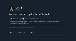 Jay Bilas' Rachel Richardson tweet.