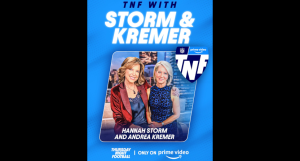 A graphic for Prime Video's '"Thursday Night Football With Storm and Kremer."