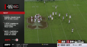 An ESPN graphic for SportsCenter on an Oregon State-Stanford game.