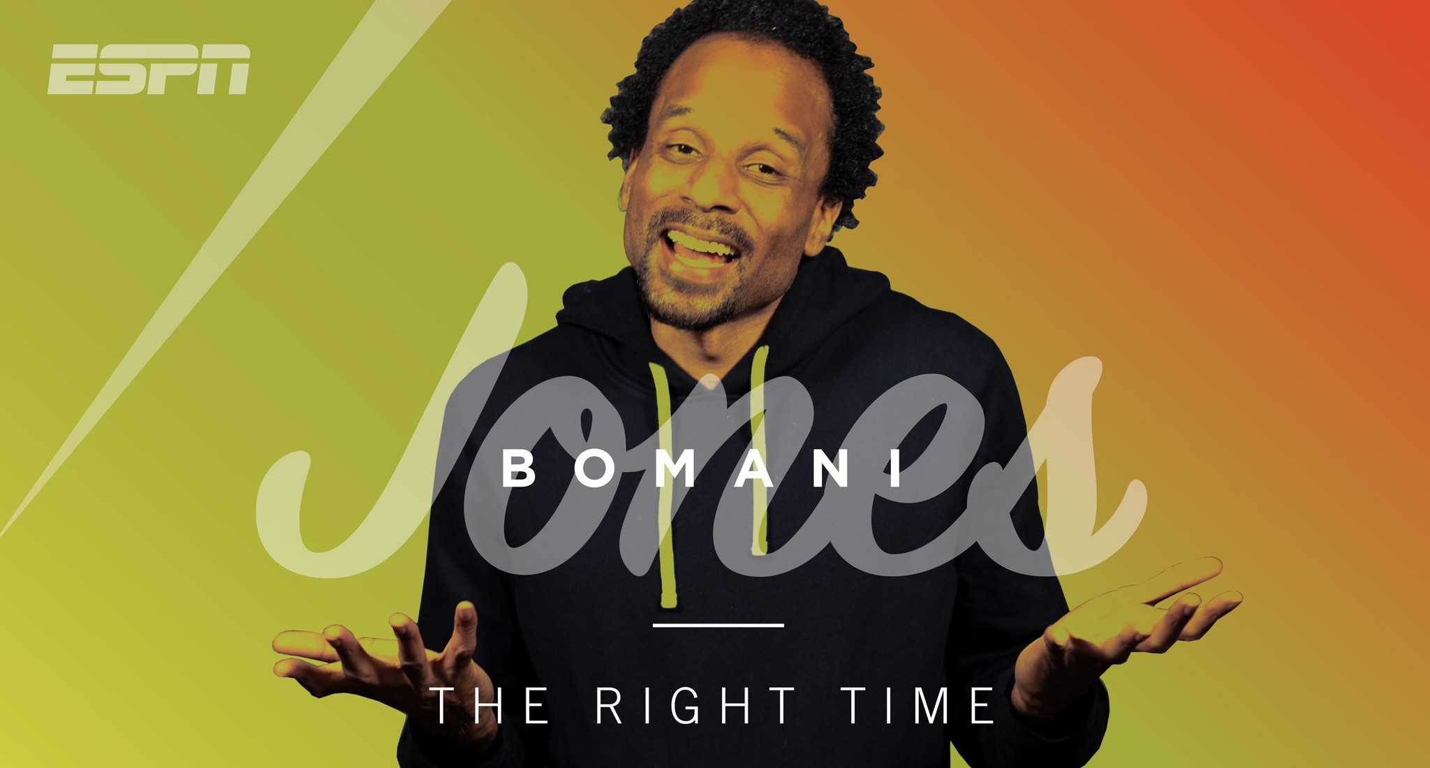 A graphic for the "The Right Time with Bomani Jones" podcast.
