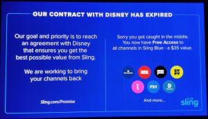 Sling TV screen Disney contract dispute