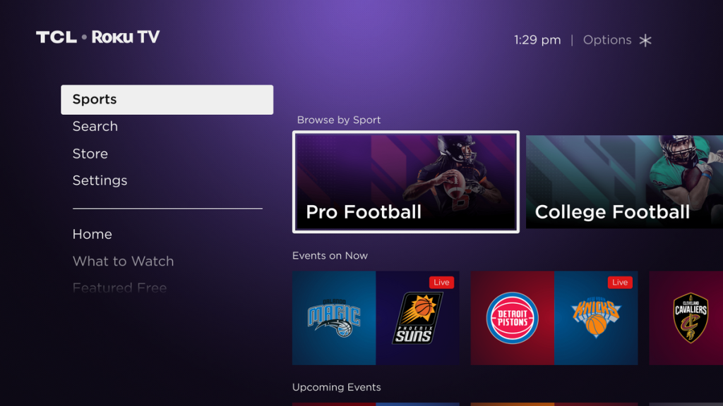 An overview of the Roku Sports experience.