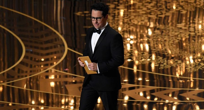J.J. Abrams presents the Best Director Oscar at the 2016 Academy Awards. Abrams is an executive producer on a Yankees' docuseries coming to ESPN.