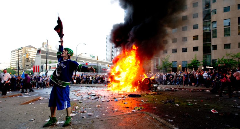 A photo of the 2011 Vancouver riot.