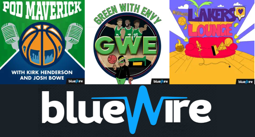 A graphic showing three ex-SB Nation podcasts that now have licensing deals with Blue Wire.